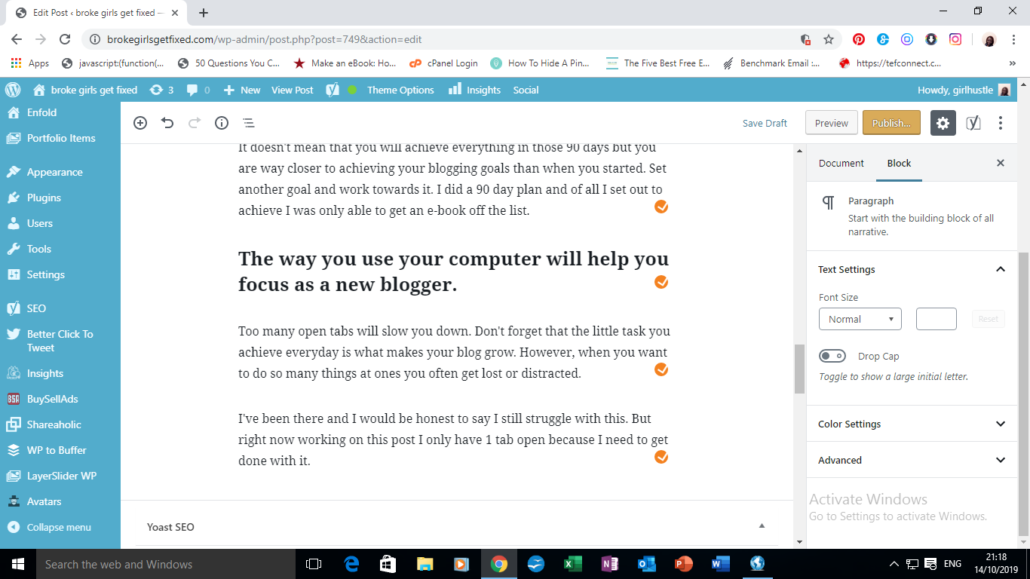 How to use your computer and focus as a new blogger