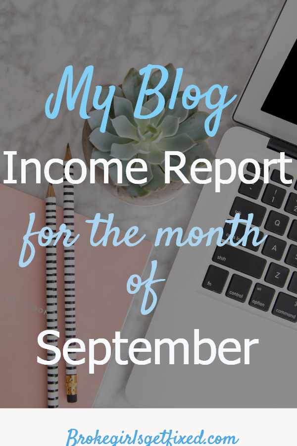 My blog income report for the month of September