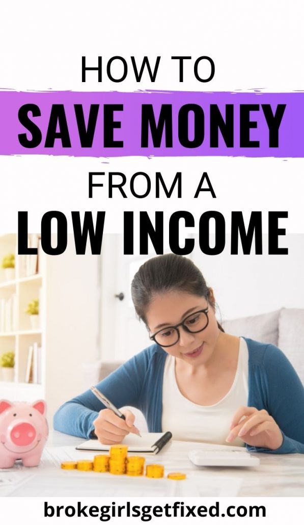 Pinterest pin on how to save money from a low income 