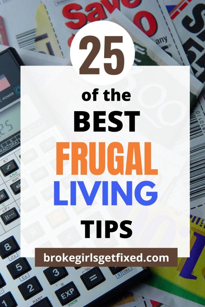 Pinterest pins on 25 frugal living tips 