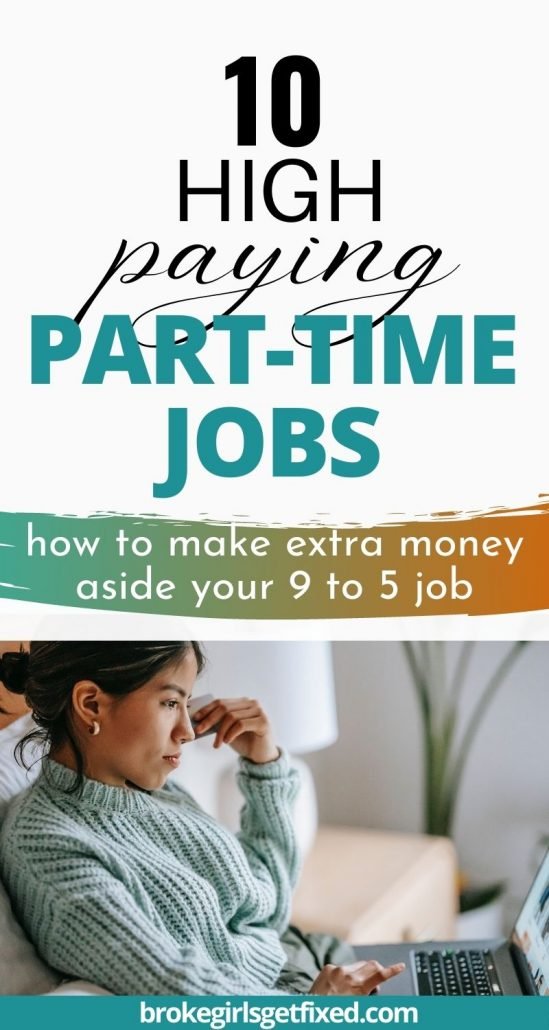 high paying part time jobs. Woman shopping online 