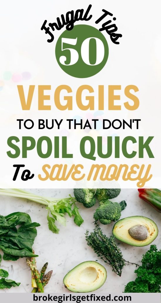 Personal finance tips- saving money on household shopping with vegetables that don't spoil quick