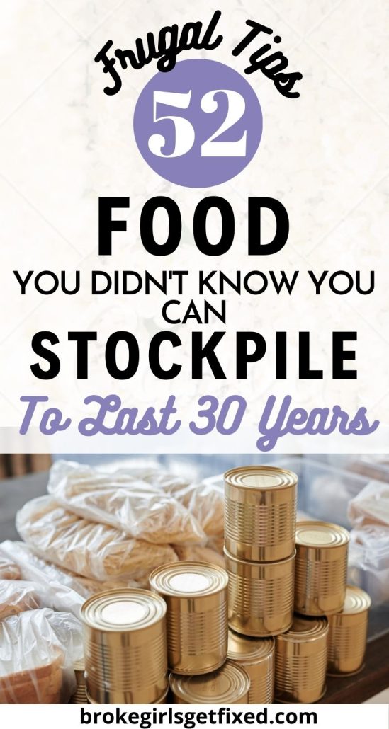 personal finance tips- food to stockpile that can last very long.