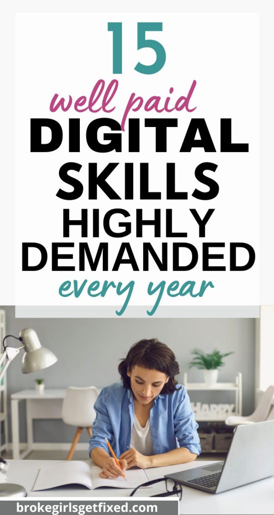 pinterest pin on digital skills that are high in demand and oays high. You can't go wrong learning them. 